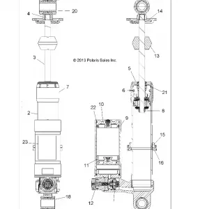 SUSPENSION, SHOCK, FRONT - A15SVE95FW (49ATVSHOCKFRT7044135)