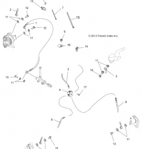 BRAKES, BRAKE LINES - A15SEA57AA/AC/AD/LD (49ATVBRAKELINE14SP570)