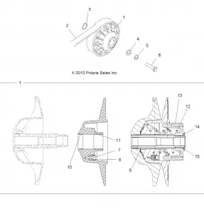 DRIVE TRAIN, SECONDARY CLUTCH - A15SEA57AA/AC/AD/LD (49ATVCLUTCHDRIVEN11SP500)