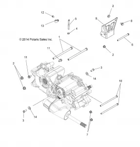 DRIVE TRAIN, MAIN GEARCASE MOUNTING - A15SEE57HJ/HA (49ATVGEARCASEMTGN14SP500)