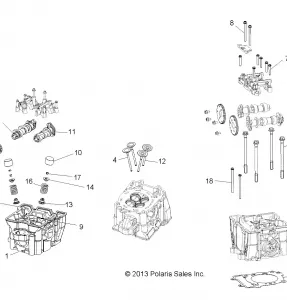 ENGINE, Головка блока цилиндров, CAMS and VALVES - A15SWE57AA/AD (49RGRCYLINDERHD14570)