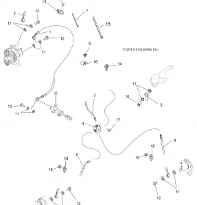 BRAKES, BRAKE LINES - A15SHE57HS (49ATVBRAKELINE15570SP)