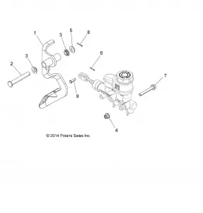 BRAKES, PEDAL AND MASTER CYLINDER MOUNTING - A15DAA32AA/AJ (49ATVBRAKEFOOT14SP325)