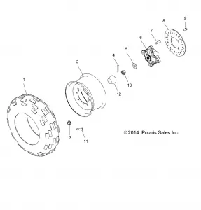 WHEELS, FRONT TIRE and BRAKE DISC - A15DAA32AA/AJ (49ATVWHEELFRT14SP325)