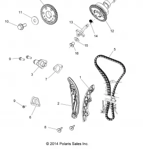 ENGINE, CAM CHAIN AND SPROCKET - A15DAA32EA/EJ (49ATVCAMCHAIN14SP325)