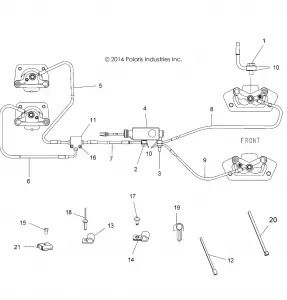 BRAKES, BRAKE LINES AND MASTER CYLINDER - A15DAH32EJ (49ATVBRAKELINE15325HD)