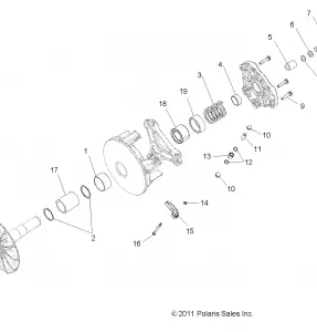 DRIVE TRAIN, PRIMARY CLUTCH - A15DAH32EJ (49RGRCLUTCHDRV12RZR570)