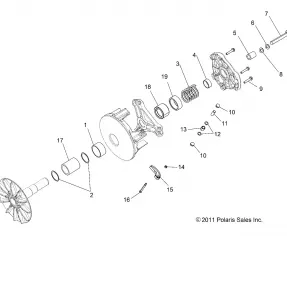 DRIVE TRAIN, PRIMARY CLUTCH - A15DAE57AK (49ATVCLUTCHDRIVEN15ACE570)