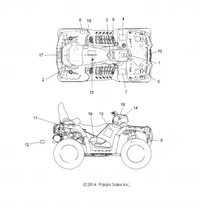 BODY, Наклейки - A15SYE85AS/AV (49ATVDECAL15SPTRG850)