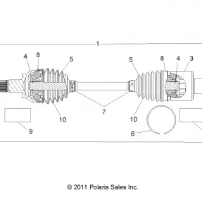 DRIVE TRAIN, REAR HALF SHAFT (TO 4/25/16) - A16DAA32A1/A7 (49RGRSHAFTDRIVERR12RZR570)