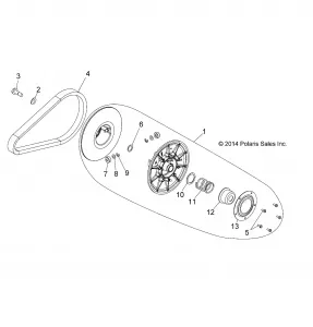 DRIVE TRAIN, SECONDARY CLUTCH - A16DAA57A5/A7/L2 (49ATVCLUTCHDRIVEN14325)