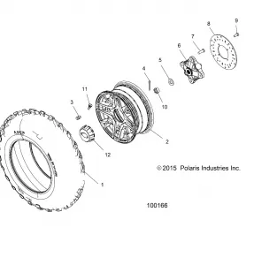 WHEELS, FRONT TIRE and BRAKE DISC - A16DAE57A9/AM (100166)