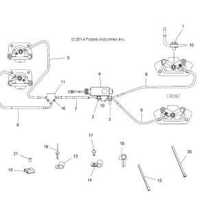 BRAKES, BRAKE LINES AND MASTER CYLINDER - A16DAH57A1 (49ATVBRAKELINE15ACE570)