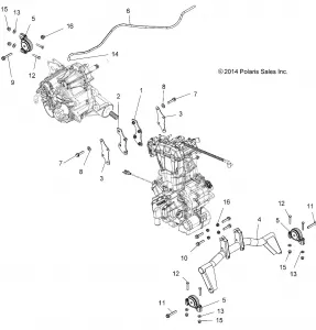 ENGINE, ENGINE and Вариатор MOUNTING - A16DAH57A1 (49ATVENGINEMTG15ACE570)