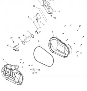 DRIVE TRAIN, CLUTCH COVER AND DUCTING - A16DAA57N1/E57NM (49ATVCLUTCHCVR15ACE570)