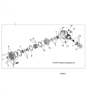 DRIVE TRAIN, FRONT GEARCASE INTERNALS (FROM 7/1/16) - A16DAA57N1/E57NM (100834)