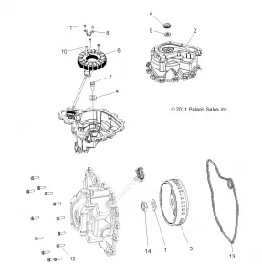 ENGINE, STATOR COVER and FLYWHEEL - A16DAA57N1/E57NM (49RGRFLYWHEELCVR12RZR570)