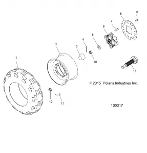 WHEELS, FRONT TIRE and BRAKE DISC - A16SAA57N1