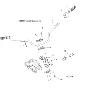 STEERING, HANDLEBAR and CONTROLS - A16SUE57F1 (100185)