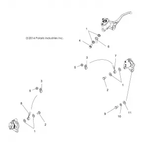 BRAKES, FRONT BRAKE LINES - A16SHC57CM (49ATVBRAKELINE15570SPQ)