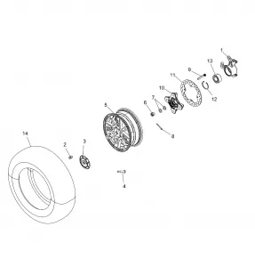 WHEELS, FRONT and HUB - A16SYE95AK/AP