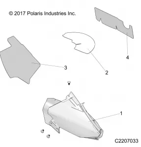 BODY PANELS, THERMAL SHIELDS - A-17-01-A Applies to 2015-2016 Sportsman 850/1000 Touring Models AFTER Safety Recall A-17-01-A has been completed.  (C2207033)