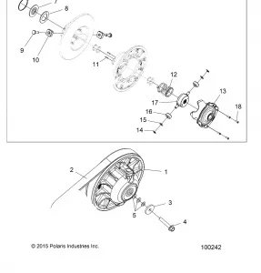 DRIVE TRAIN, SECONDARY CLUTCH - A16SDE57A2