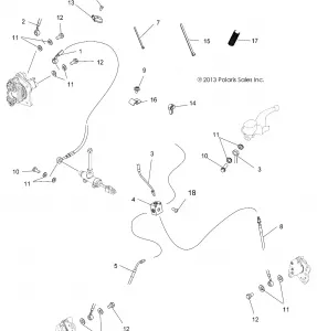 BRAKES, BRAKE LINES - A16SDA57N2/E57N2 (49ATVBRAKELINE14SP570TRG)