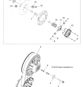DRIVE TRAIN, SECONDARY CLUTCH - A17SYE85AS (100744)