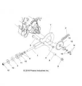 DRIVE TRAIN, CHAIN TENSIONER AND SPROCKET - A17HAA15A7/B7 (100928)