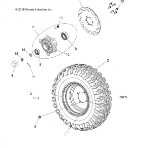 WHEELS, FRONT TIRE and BRAKE DISC - A17HAA15A7/B7 (100774)