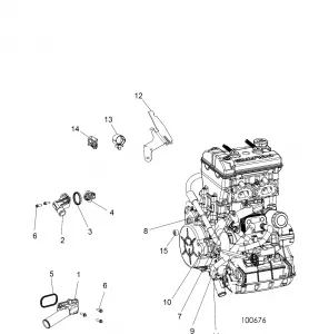ENGINE, Охлаждение, THERMOSTAT and BYPASS - A17DCE87AU (100676)