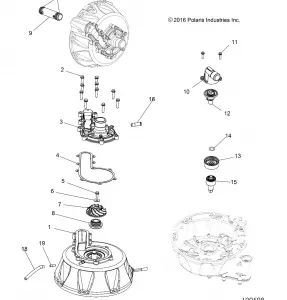 ENGINE, Охлаждение SYSTEM and WATER PUMP - A17SXM95AM