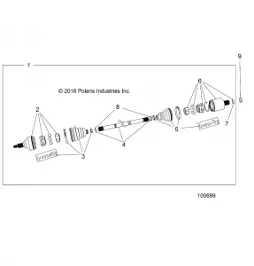 DRIVE TRAIN, REAR Приводной вал - A17SWS57C1/C2/E1/E2 (100699)