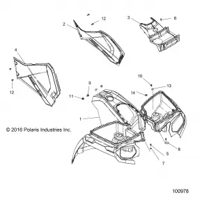 BODY, FRONT CAB and SIDE PANELS - A17SDE57N2/A57N2 (100978)