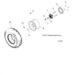 WHEELS, FRONT TIRE and BRAKE DISC - A18DAE57B2 (101367)