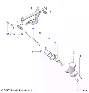 BRAKES, PEDAL AND MASTER CYLINDER MOUNTING - A18HZA15B4 (C101405)
