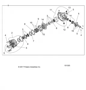 DRIVE TRAIN, FRONT GEARCASE INTERNALS - A18SVS95CR/ER (101305)