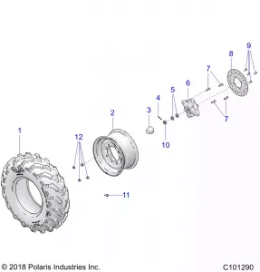 WHEELS, FRONT TIRE and BRAKE DISC - A18S6E57B1