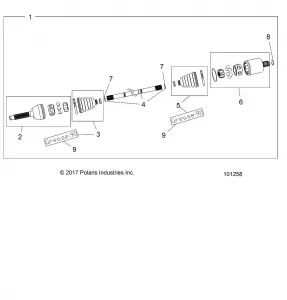 DRIVE TRAIN, FRONT Приводной вал - A18S6S57C1/CL (101258)