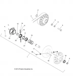 DRIVE TRAIN, SECONDARY CLUTCH - A18SEE57B1/7/9/BK/SEF57B4 (49ATVCLUTCHDRIVEN1323248)