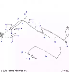 BRAKES, REAR BRAKE LINES - A18SEA57F1/SEE57F1/7 (C101362)