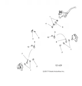 BRAKES, FRONT BRAKE LINES - A18SHE57FS (101459)