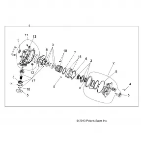 DRIVE TRAIN, FRONT GEARCASE - A18SHE57FS (49ATVGEARCASE1333239)