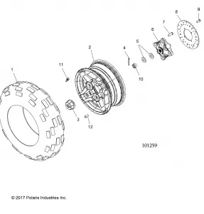 WHEELS, FRONT TIRE and BRAKE DISC - A18SHS57CS/ES (101259)