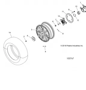 WHEELS, FRONT and HUB - A18SXE95FR (100767)