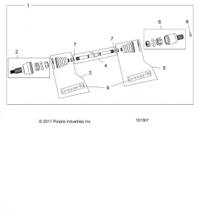 DRIVE TRAIN, Приводной вал, FRONT - A18SXS95CC/CR/EC/ER (101307)