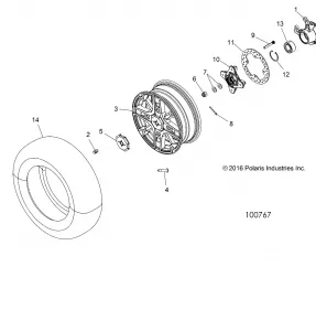 WHEELS, FRONT and HUB - A18SXS95FR (100767)