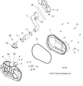 DRIVE TRAIN, CLUTCH COVER AND DUCTING - A19DAE57A4 (101361)