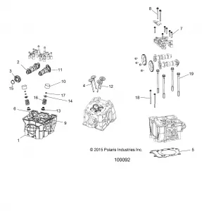 ENGINE, Головка блока цилиндров, CAMS and VALVES - A19DAE57A4 (100092)